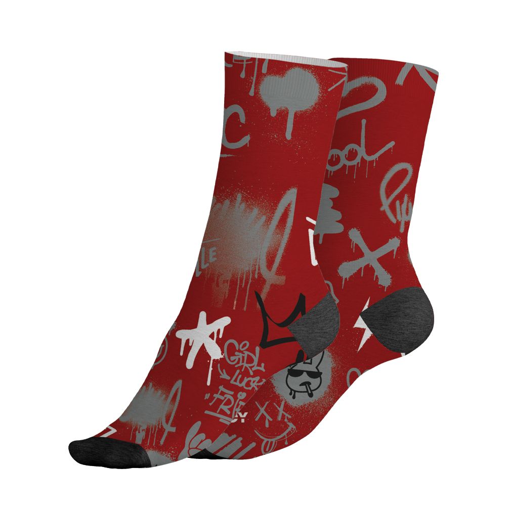 U.nion-Varsity-Red-Shadow-Grey-1s-NastyJamz-Socks-Match-Graffiti-King-All-Over-Print-Doodle-Style