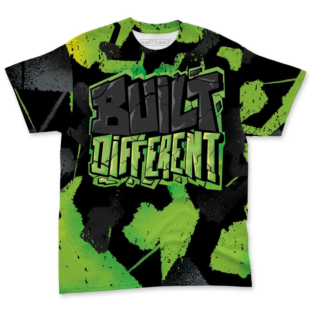 Air-Foamposite-One-Black-Volt-NastyJamz-T-Shirt-Match-Built-Different-All-Over-Print-Broken