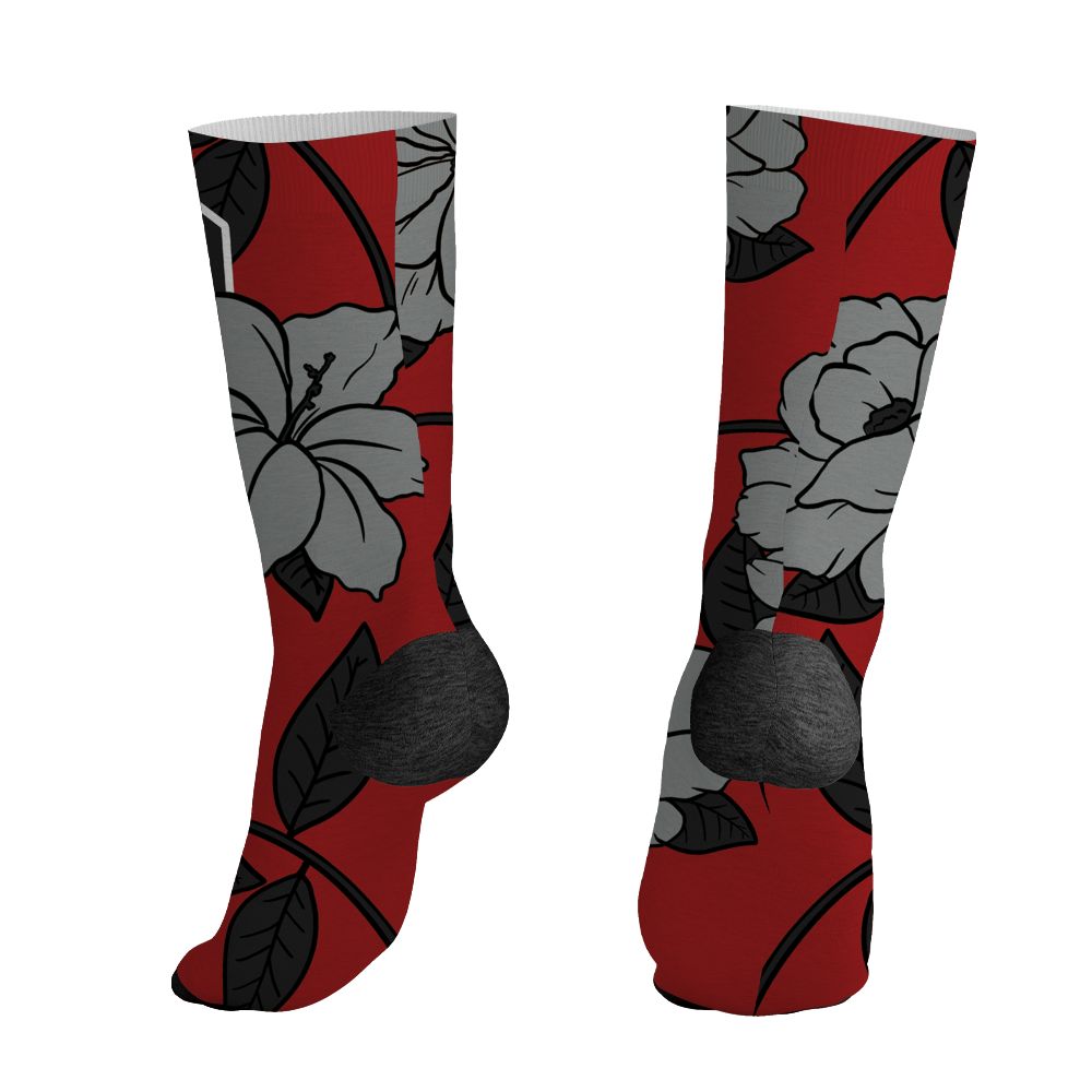 U.nion-Varsity-Red-Shadow-Grey-1s-NastyJamz-Socks-Match-23-Floral-All-Over-Print-Flower
