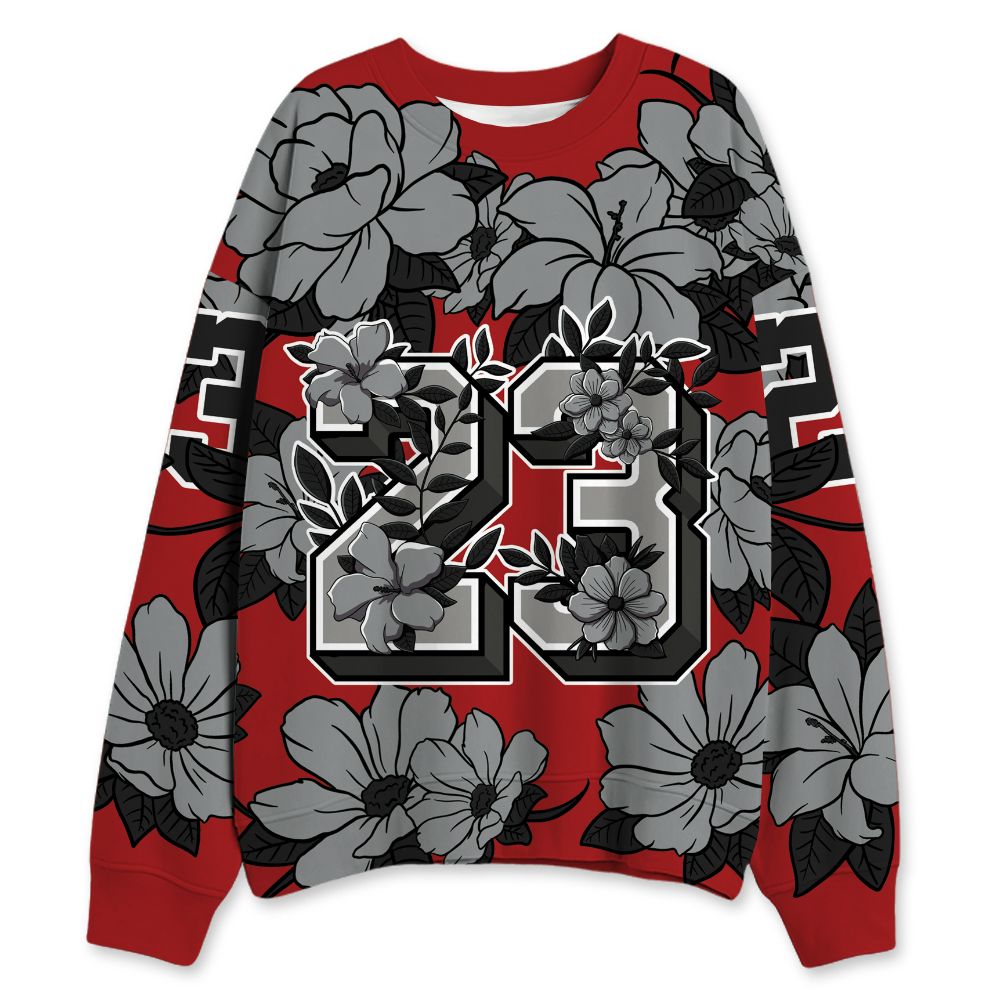 U.nion-Varsity-Red-Shadow-Grey-1s-nion-Varsity-Red-Shadow-Grey.NastyJamz-Sweatshirt-Match-23-Floral-All-Over-Print-Flower