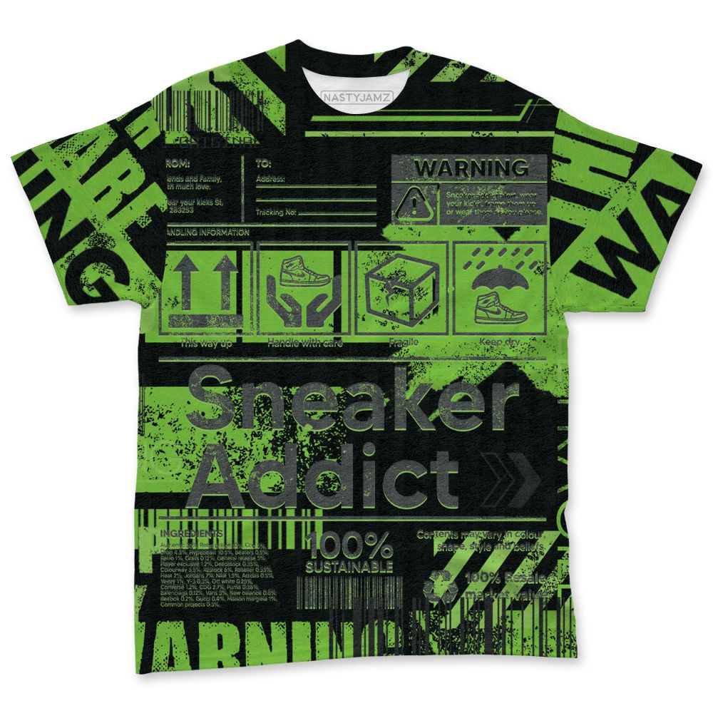 Air-Foamposite-One-Black-Volt-NastyJamz-T-Shirt-Match-Sneaker-Addict-All-Over-Print-Warning