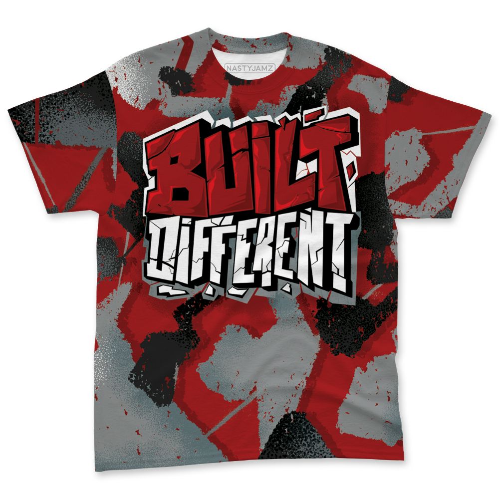 U.nion-Varsity-Red-Shadow-Grey-1s-NastyJamz-T-Shirt-Match-Built-Different-All-Over-Print-Broken