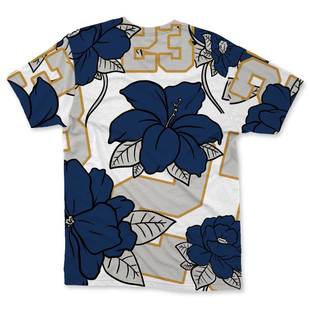 SB-Navy-4s-NastyJamz-T-Shirt-Match-23-Floral-3D-All-Over-Print-Flower