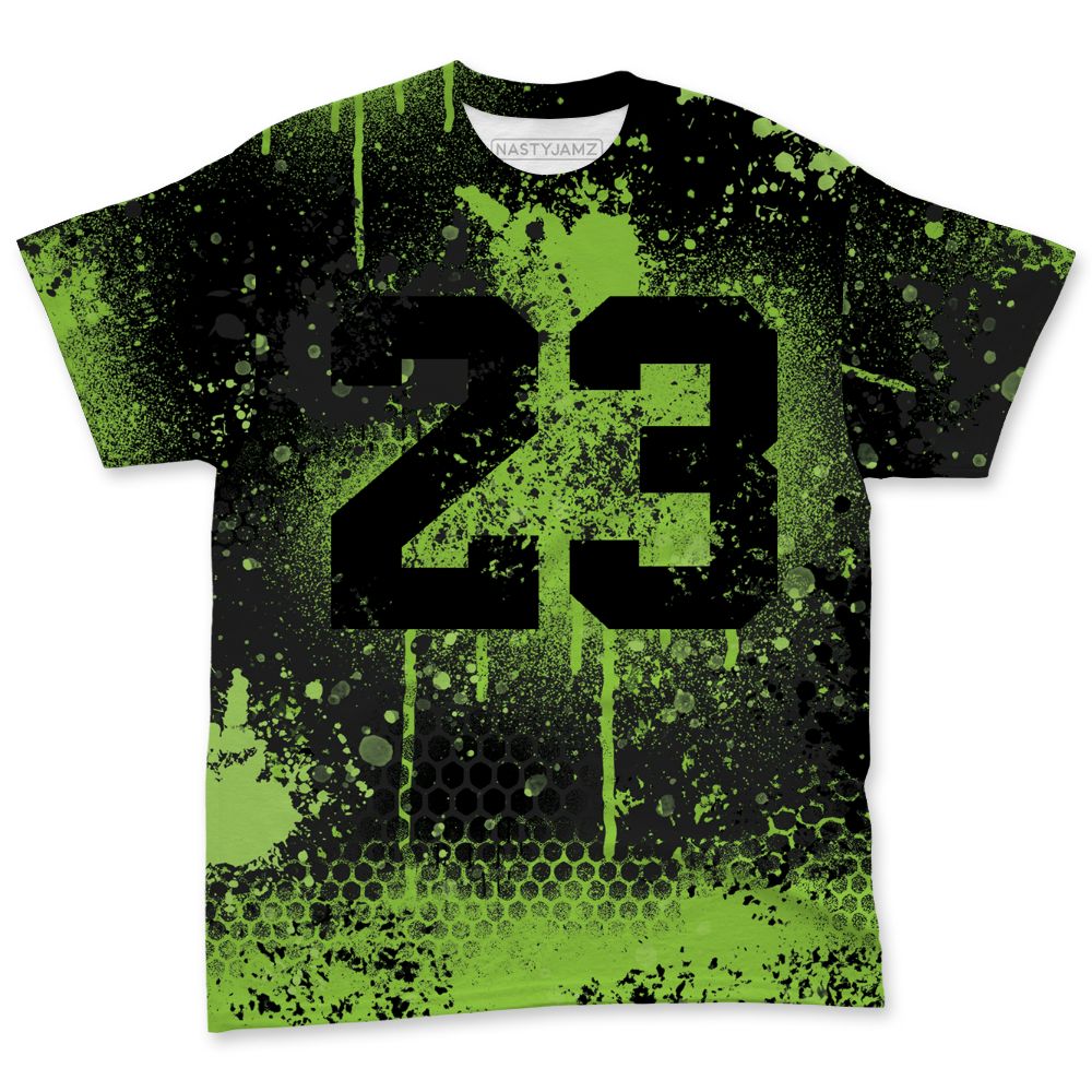 Air-Foamposite-One-Black-Volt-NastyJamz-T-Shirt-Match-23-Painted-Graffiti