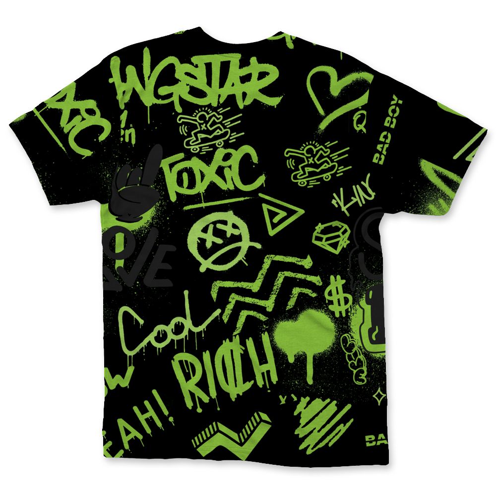 Air-Foamposite-One-Black-Volt-NastyJamz-T-Shirt-Match-Graffiti-King-All-Over-Print-Doodle-Style