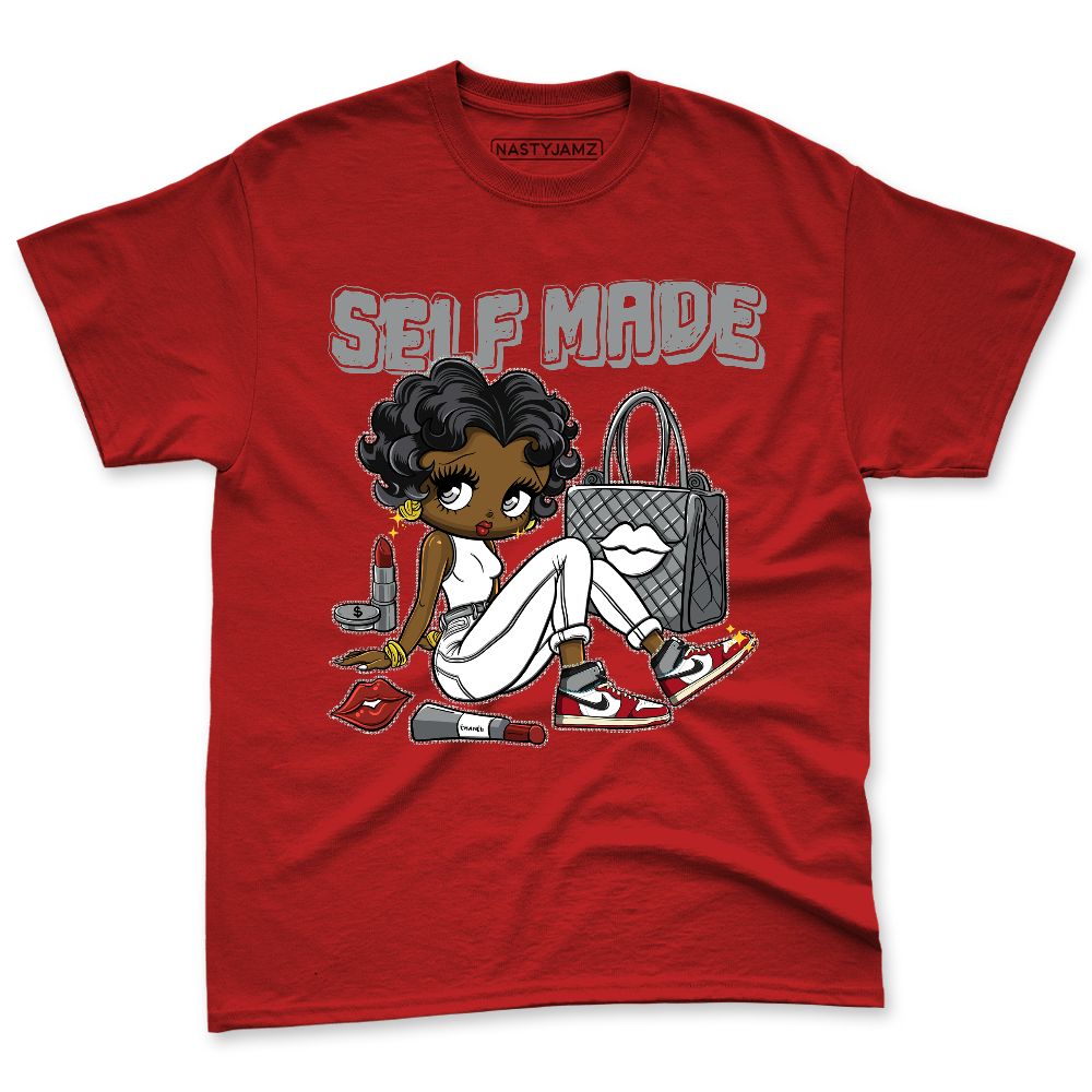 U.nion-Varsity-Red-Shadow-Grey-1s-NastyJamz-Premium-T-Shirt-Match-Sneaker-Girl-Selfmade