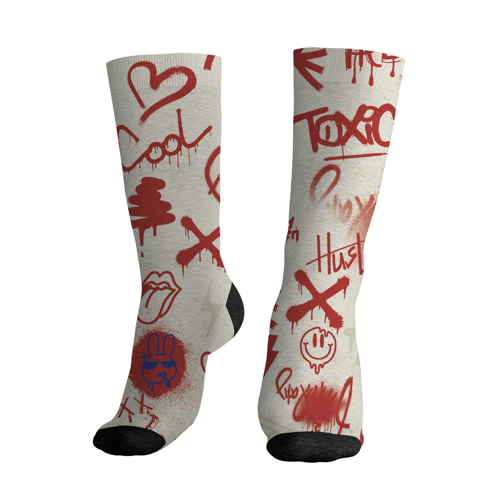 Rare-Air-Cinnabar-1s-NastyJamz-Socks-Match-Graffiti-King-All-Over-Print-Doodle-Style