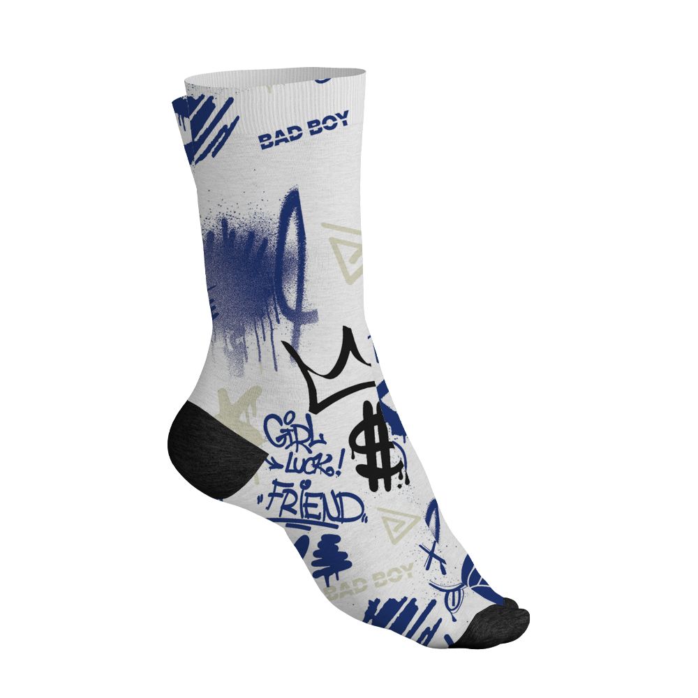 Rare-Air-Deep-Royal-Blue-1s-NastyJamz-Socks-Match-Graffiti-King-All-Over-Print-Doodle-Style