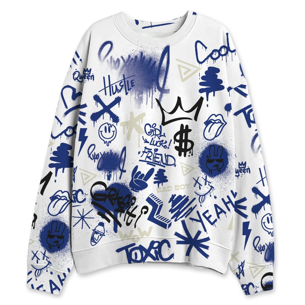 Rare-Air-Deep-Royal-Blue-1s-NastyJamz-Sweatshirt-Match-Graffiti-King-All-Over-Print-Doodle-Style
