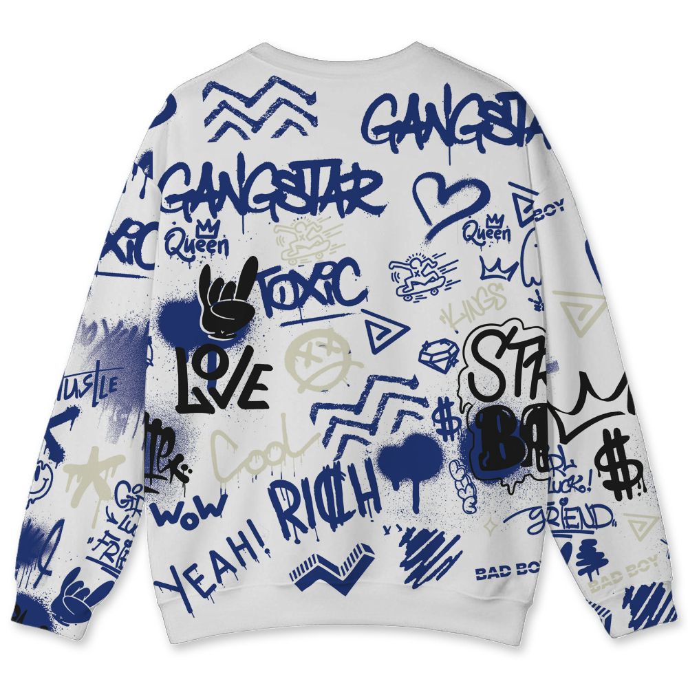 Rare-Air-Deep-Royal-Blue-1s-NastyJamz-Sweatshirt-Match-Graffiti-King-All-Over-Print-Doodle-Style
