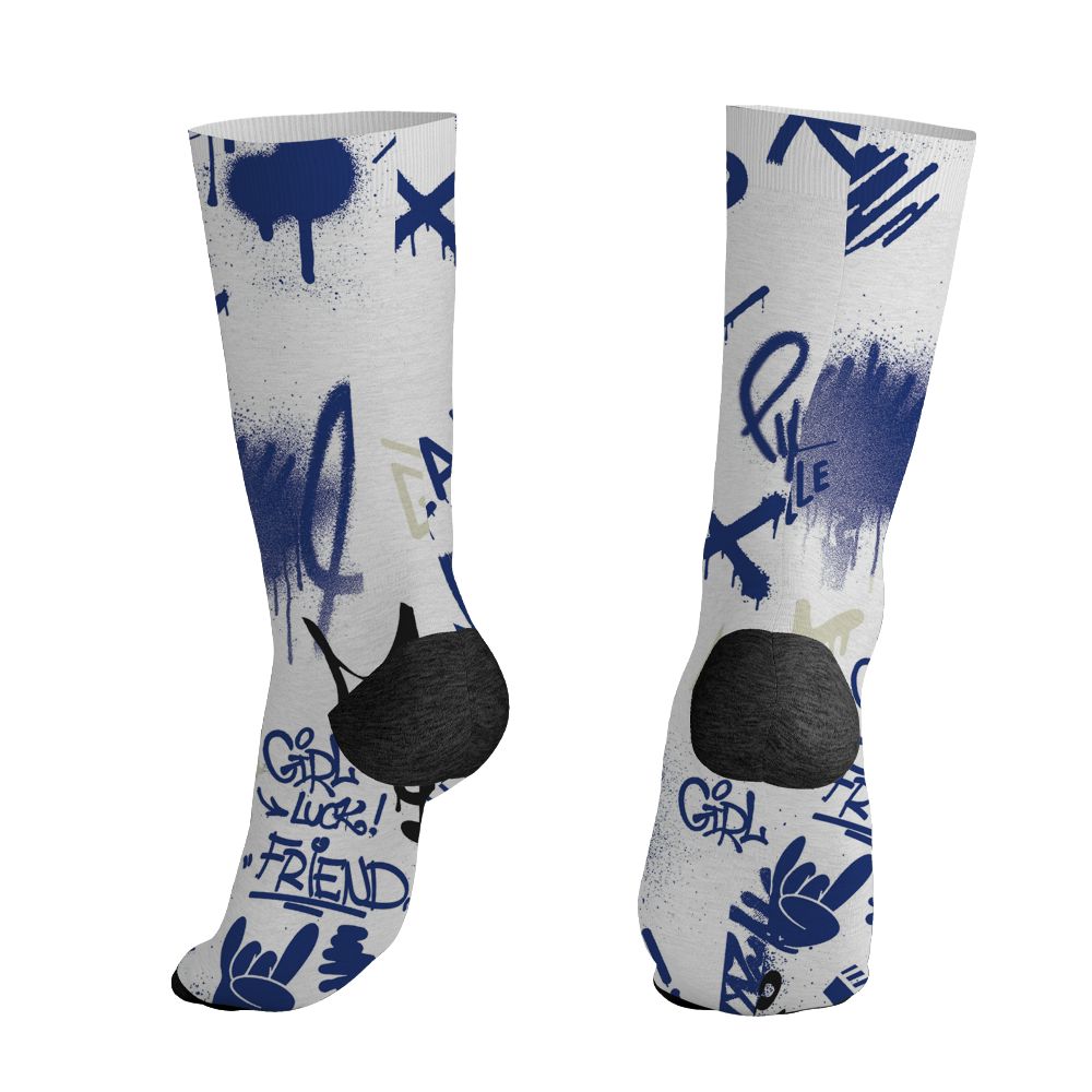 Rare-Air-Deep-Royal-Blue-1s-NastyJamz-Socks-Match-Graffiti-King-All-Over-Print-Doodle-Style