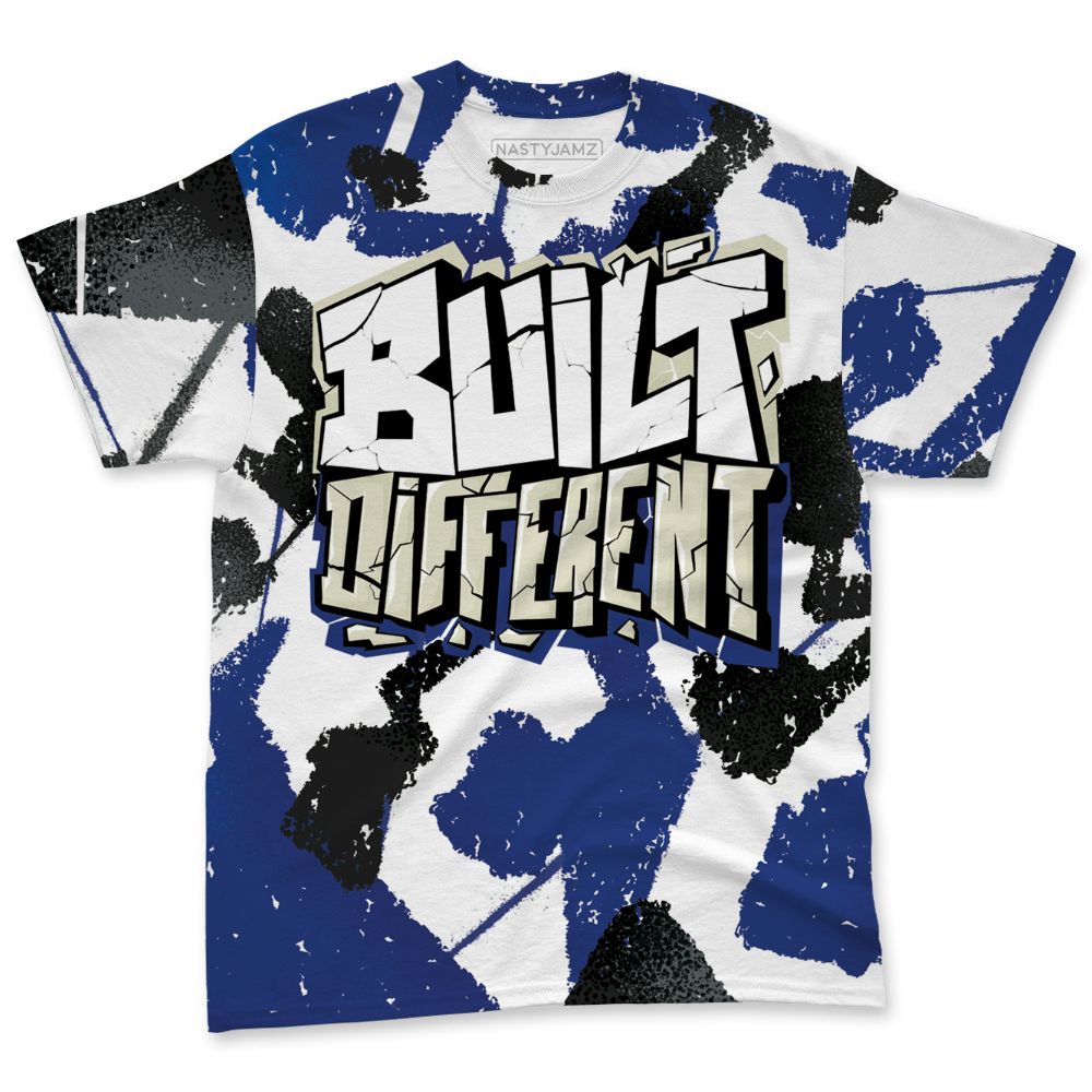Rare-Air-Deep-Royal-Blue-1s-NastyJamz-T-Shirt-Match-Built-Different-All-Over-Print-Broken