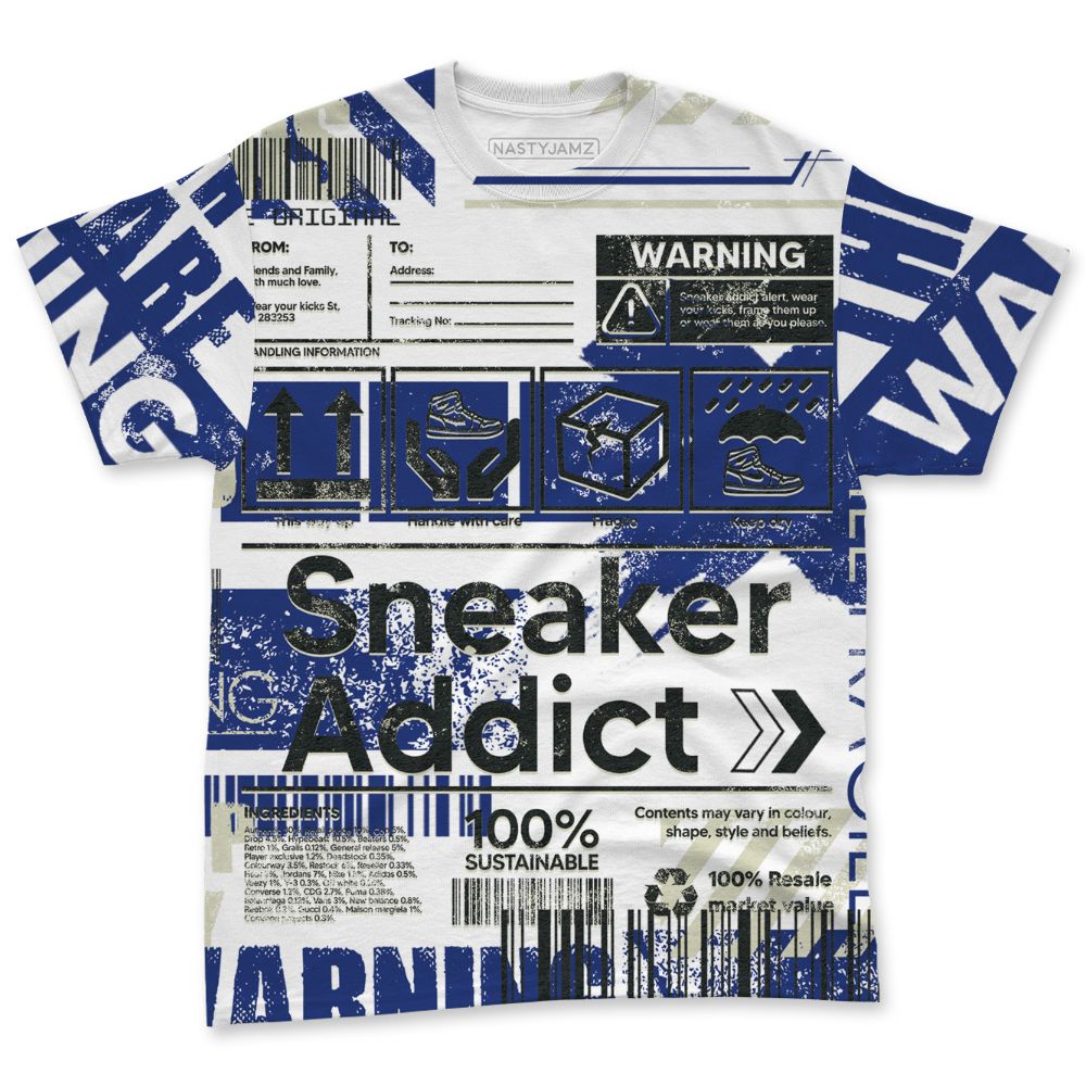 Rare-Air-Deep-Royal-Blue-1s-NastyJamz-T-Shirt-Match-Sneaker-Addict-All-Over-Print-Warning