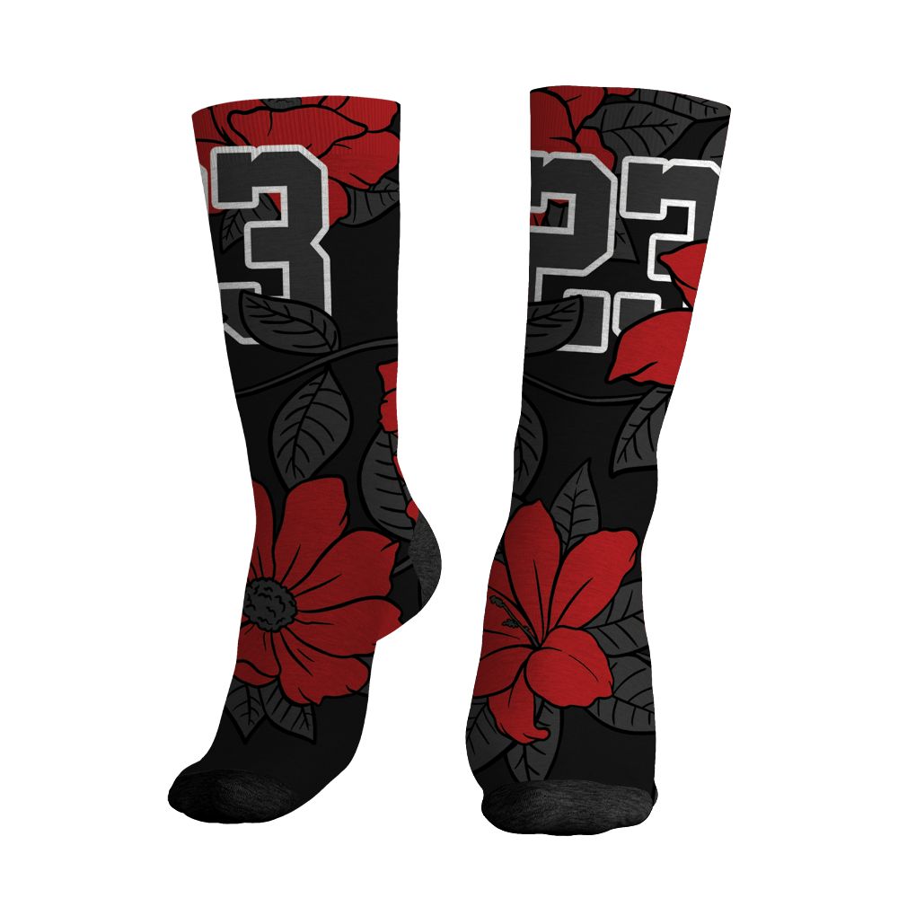 Low-Bred-11s-NastyJamz-Socks-Match-23-Floral-All-Over-Print-Flower