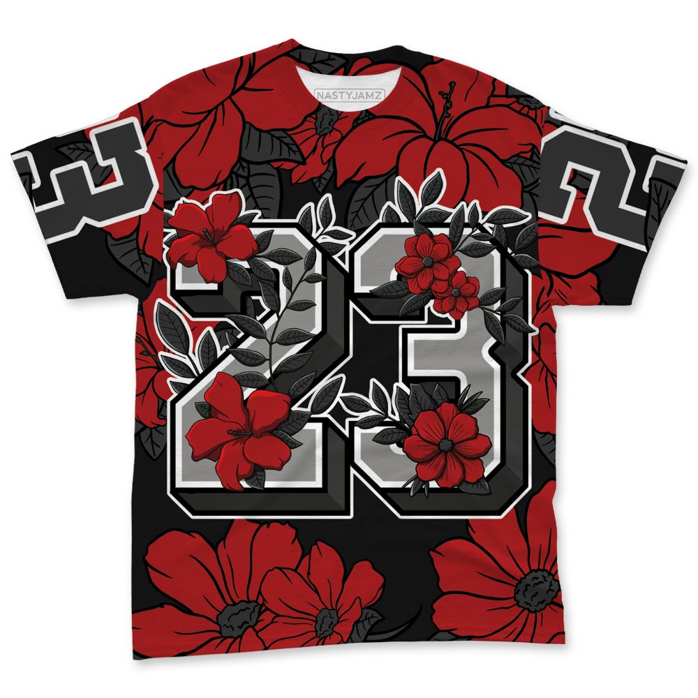 Low-Bred-11s-NastyJamz-T-Shirt-Match-23-Floral-All-Over-Print-Flower