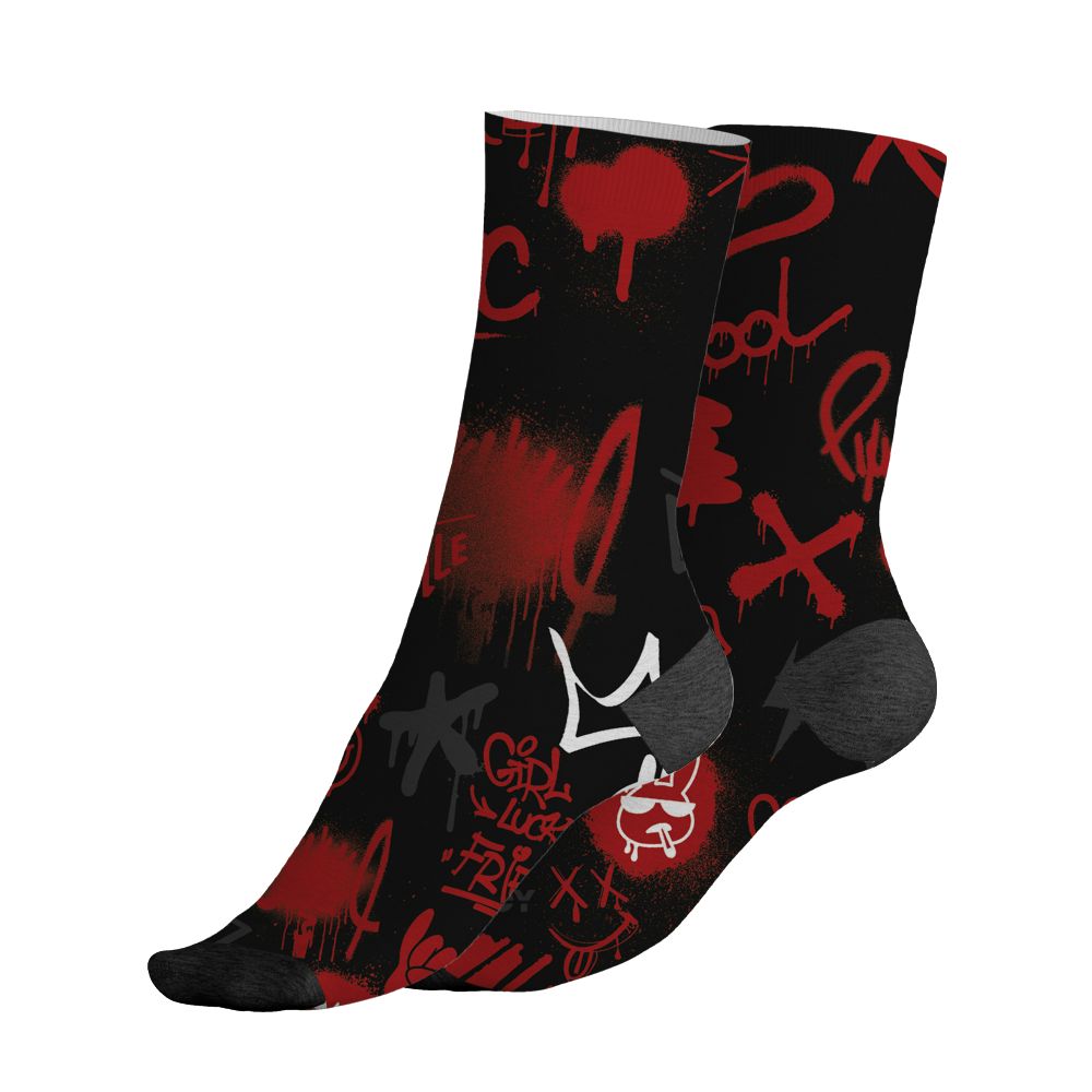 Low-Bred-11s-NastyJamz-Socks-Match-Graffiti-King-All-Over-Print-Doodle-Style