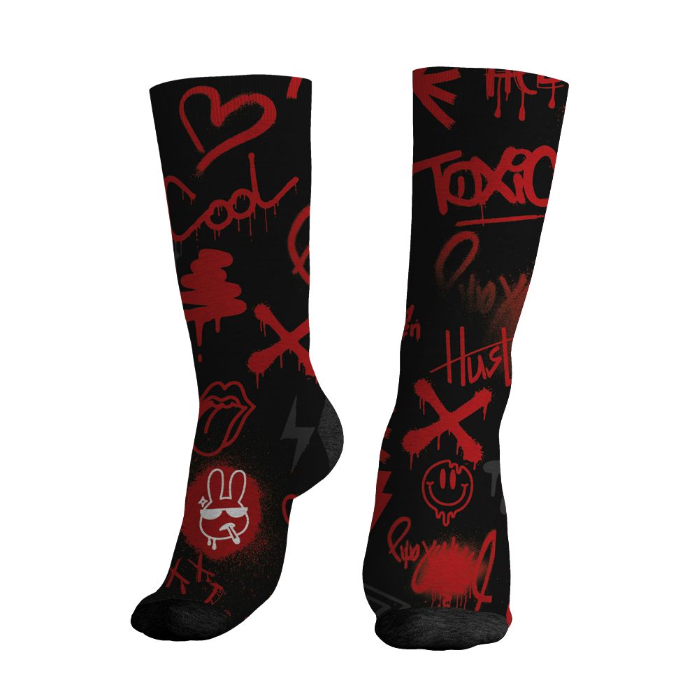 Low-Bred-11s-NastyJamz-Socks-Match-Graffiti-King-All-Over-Print-Doodle-Style