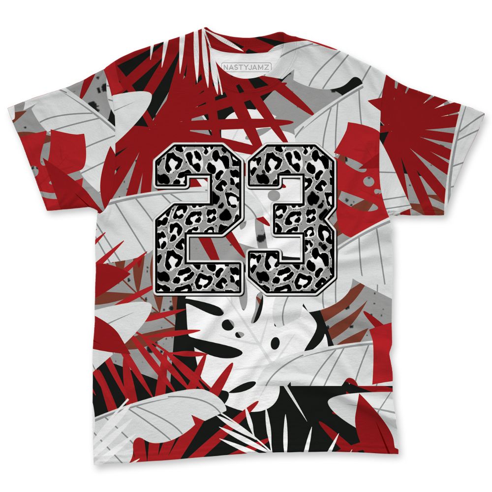 White-Cement-4s-NastyJamz-T-Shirt-Match-Custom-23-Leopard-All-Over-Print