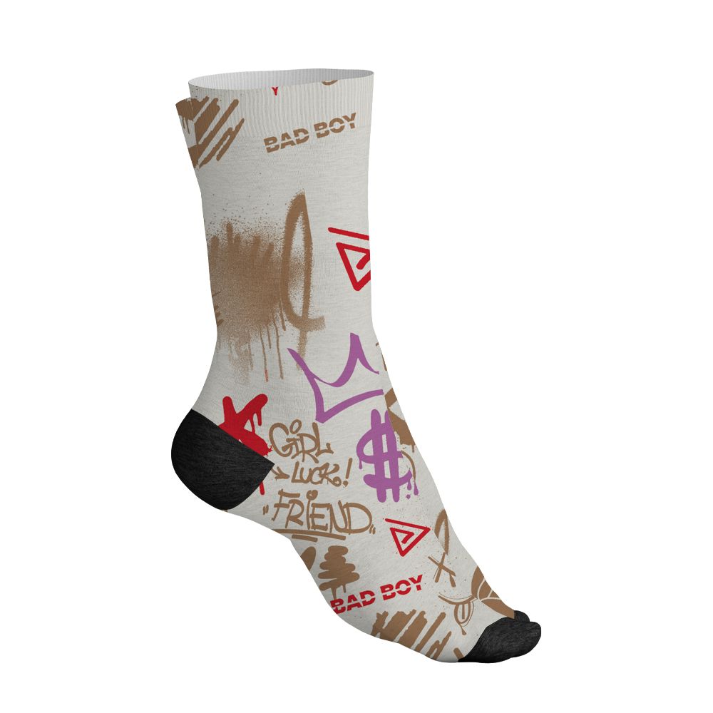 Low-Peanut-Butter-Jelly-5s-NastyJamz-Socks-Match-Graffiti-King-All-Over-Print-Doodle-Style