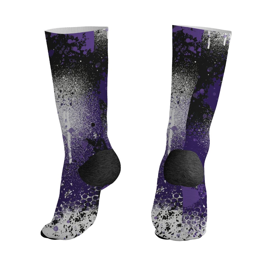 AM-CB-94-Black-Pure-Purple-NastyJamz-Socks-Match-23-Painted-Graffiti