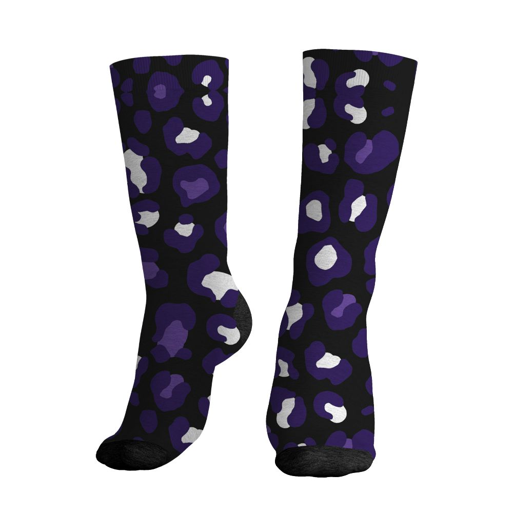 AM-CB-94-Black-Pure-Purple-NastyJamz-Socks-Match-Leopard-Pattern-All-Over-Print
