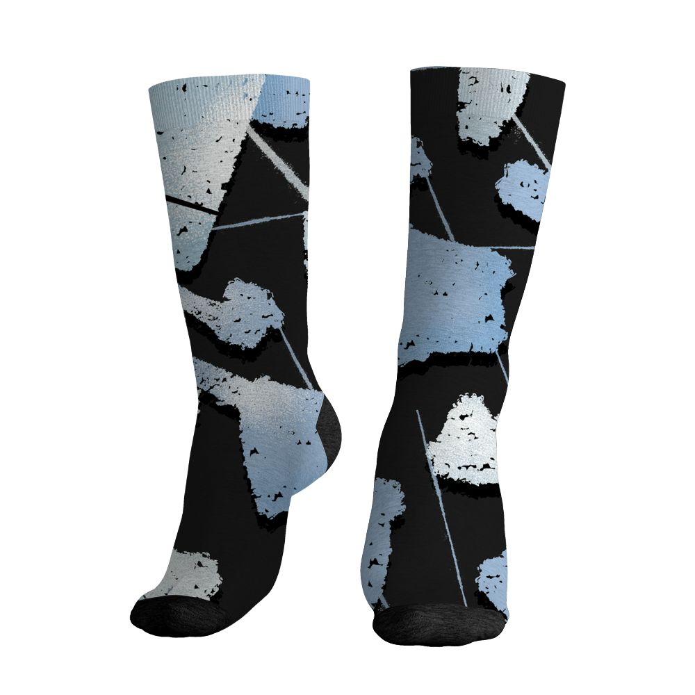 Air Foamposite Psychic Blue NastyJamz Socks Match 23 Sneaker All-Over Print