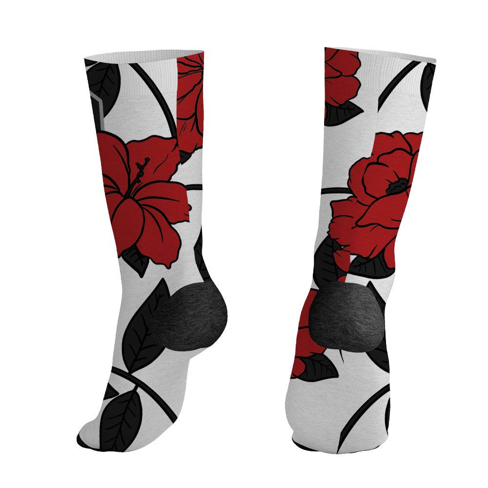 AM-Uptempo-Bulls-NastyJamz-Socks-Match-23-Floral-All-Over-Print-Flower
