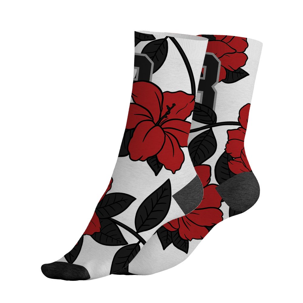 AM-Uptempo-Bulls-NastyJamz-Socks-Match-23-Floral-All-Over-Print-Flower