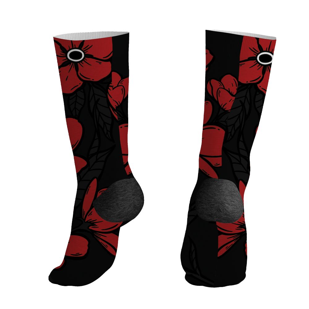 Low Bred 11s NastyJamz Socks Match Forget Me Not All-Over Print Bloom