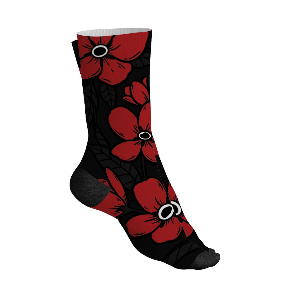 Low Bred 11s NastyJamz Socks Match Forget Me Not All-Over Print Bloom