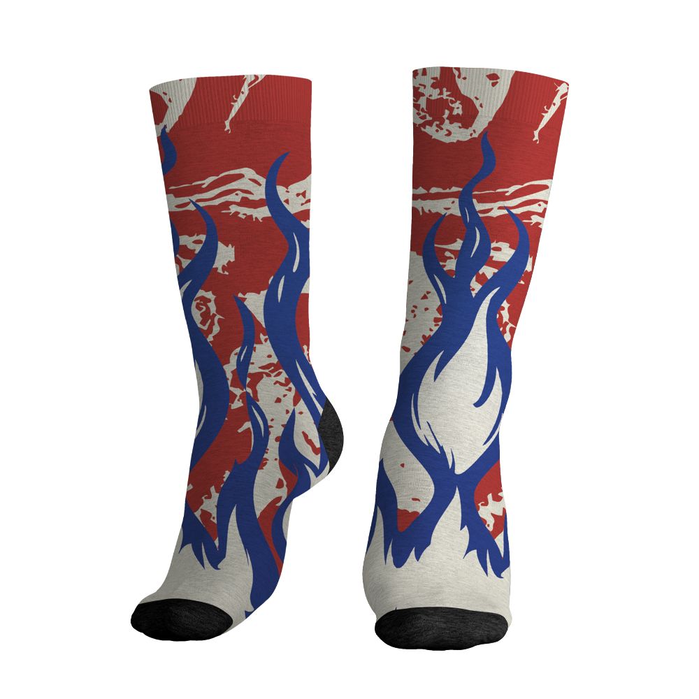 Rare-Air-Cinnabar-1s-NastyJamz-Socks-Match-23-Burning-Fire-All-Over-Print