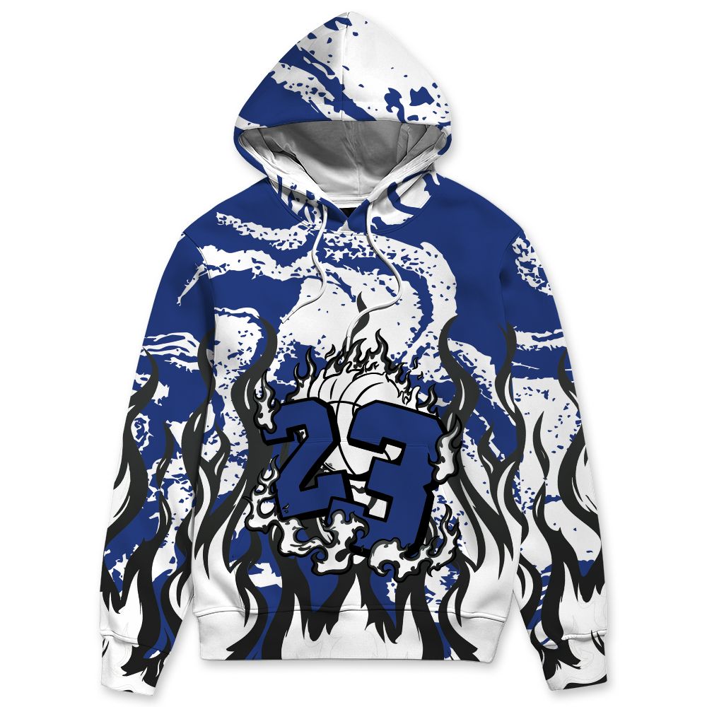 Rare-Air-Deep-Royal-Blue-1s-NastyJamz-Hoodie-Match-23-Burning-Fire-All-Over-Print