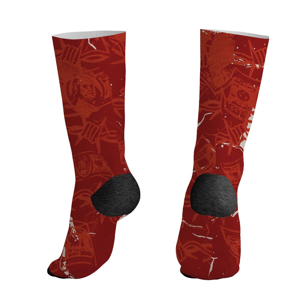Brick By Brick 4s NastyJamz Socks Match Tough People Never Fall All-Over Print