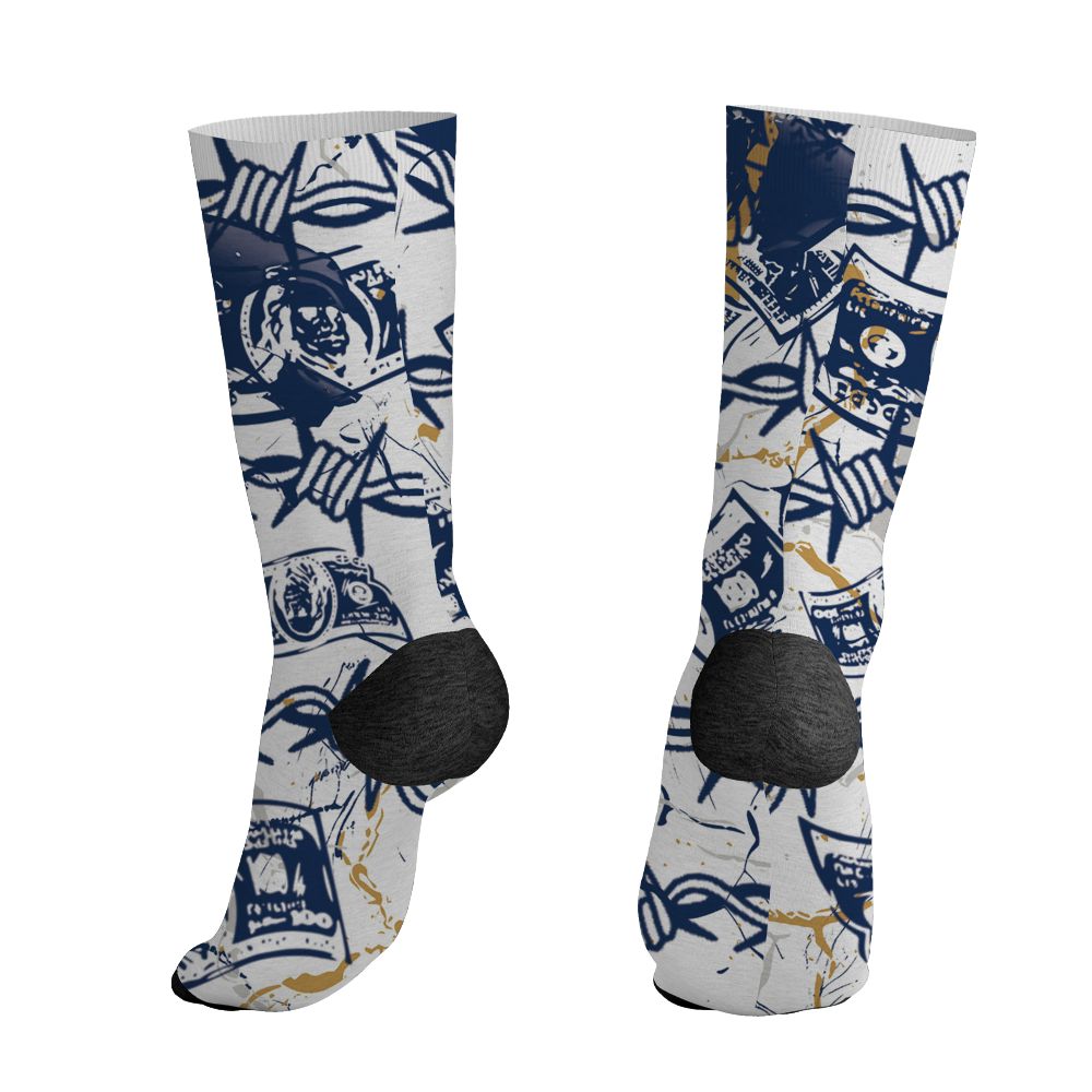 Navy-4s-NastyJamz-Socks-Match-Tough-People-Never-Fall-All-Over-Print