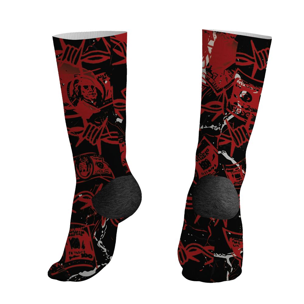 Low Bred 11s NastyJamz Socks Match Tough People Never Fall All-Over Print