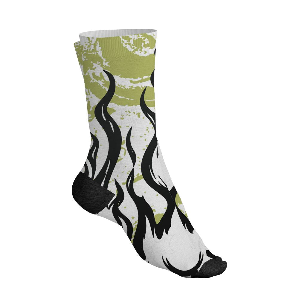 Luminous-Green-5s-NastyJamz-Socks-Match-23-Burning-Fire-All-Over-Print
