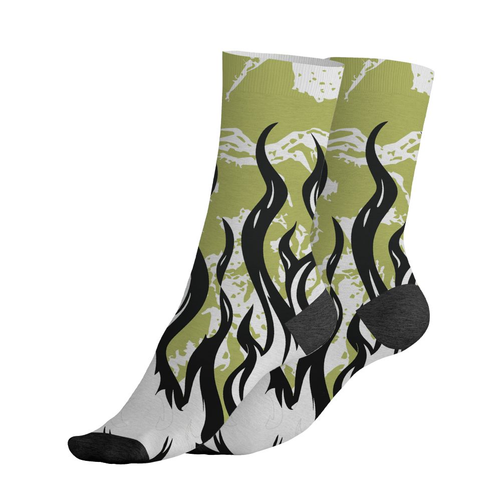 Luminous-Green-5s-NastyJamz-Socks-Match-23-Burning-Fire-All-Over-Print