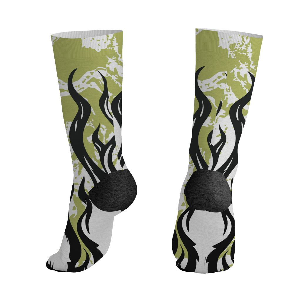 Luminous-Green-5s-NastyJamz-Socks-Match-23-Burning-Fire-All-Over-Print
