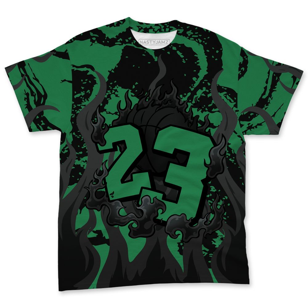 Spizike-Pine-Green-Black-Anthracite-NastyJamz-T-Shirt-Match-23-Burning-Fire-All-Over-Print