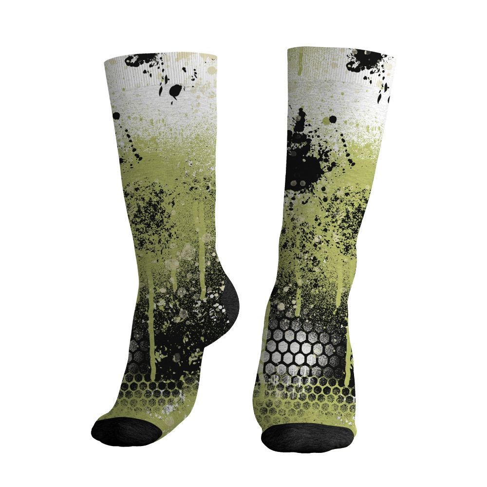 Luminous-Green-5s-NastyJamz-Socks-Match-23-Painted-Graffiti