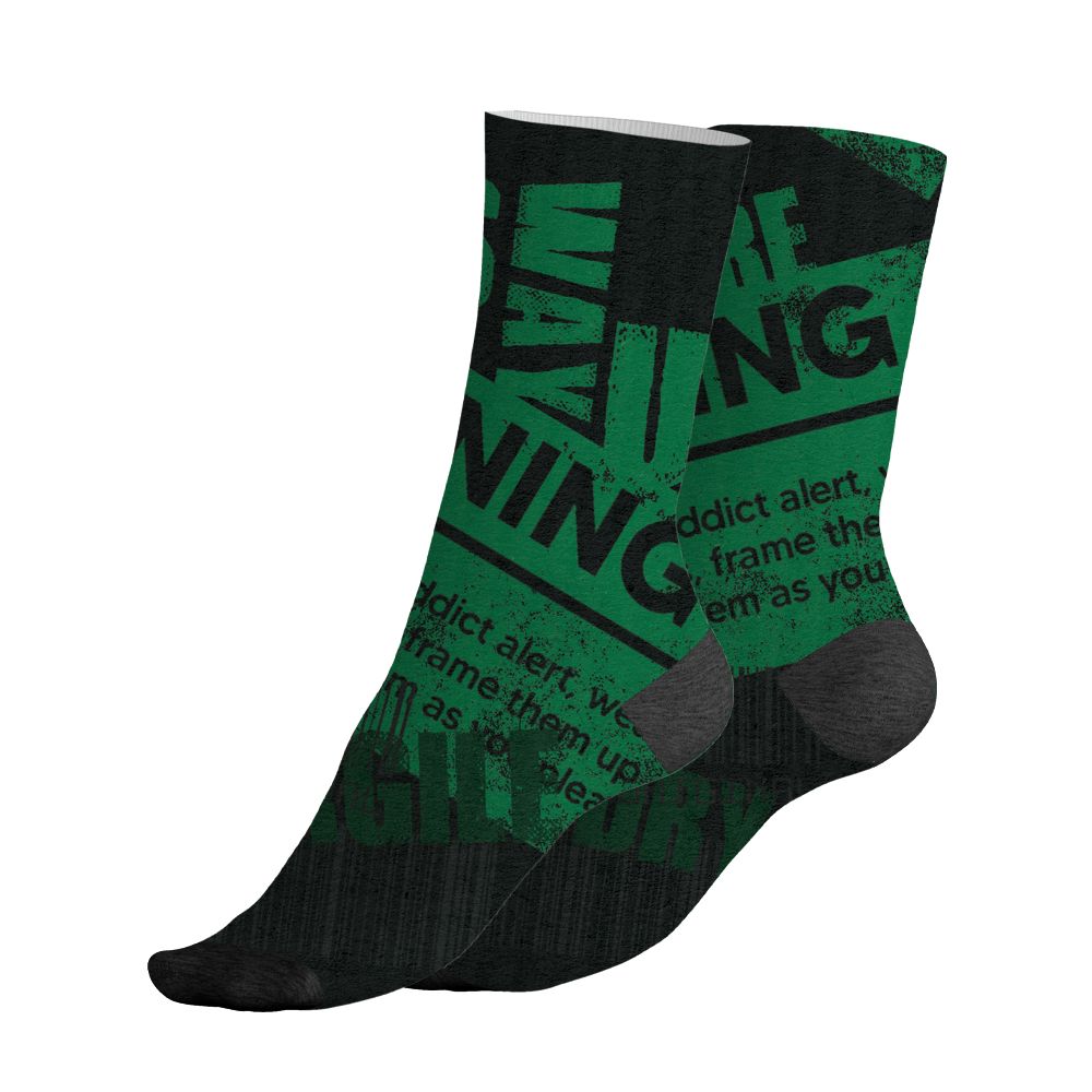 Spizike-Pine-Green-Black-Anthracite-NastyJamz-Socks-Match-Sneaker-Addict-All-Over-Print-Warning