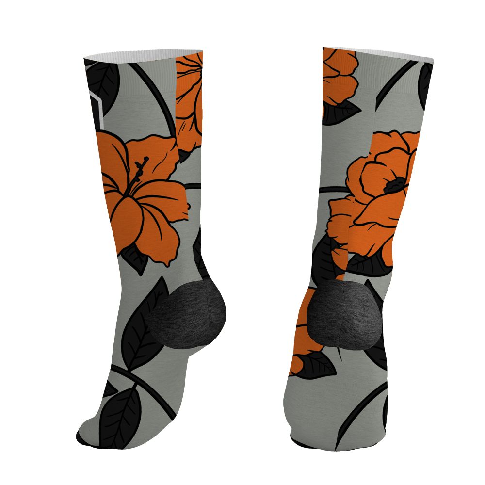 AM-95-OG-Bright-Mandarin-NastyJamz-Socks-Match-23-Floral-All-Over-Print-Flower