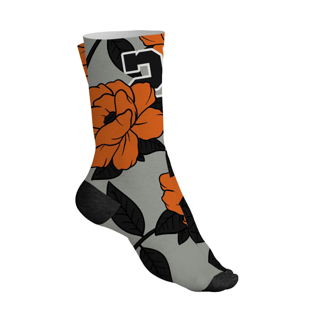 AM-95-OG-Bright-Mandarin-NastyJamz-Socks-Match-23-Floral-All-Over-Print-Flower