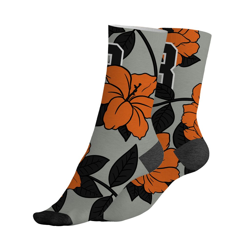 AM-95-OG-Bright-Mandarin-NastyJamz-Socks-Match-23-Floral-All-Over-Print-Flower