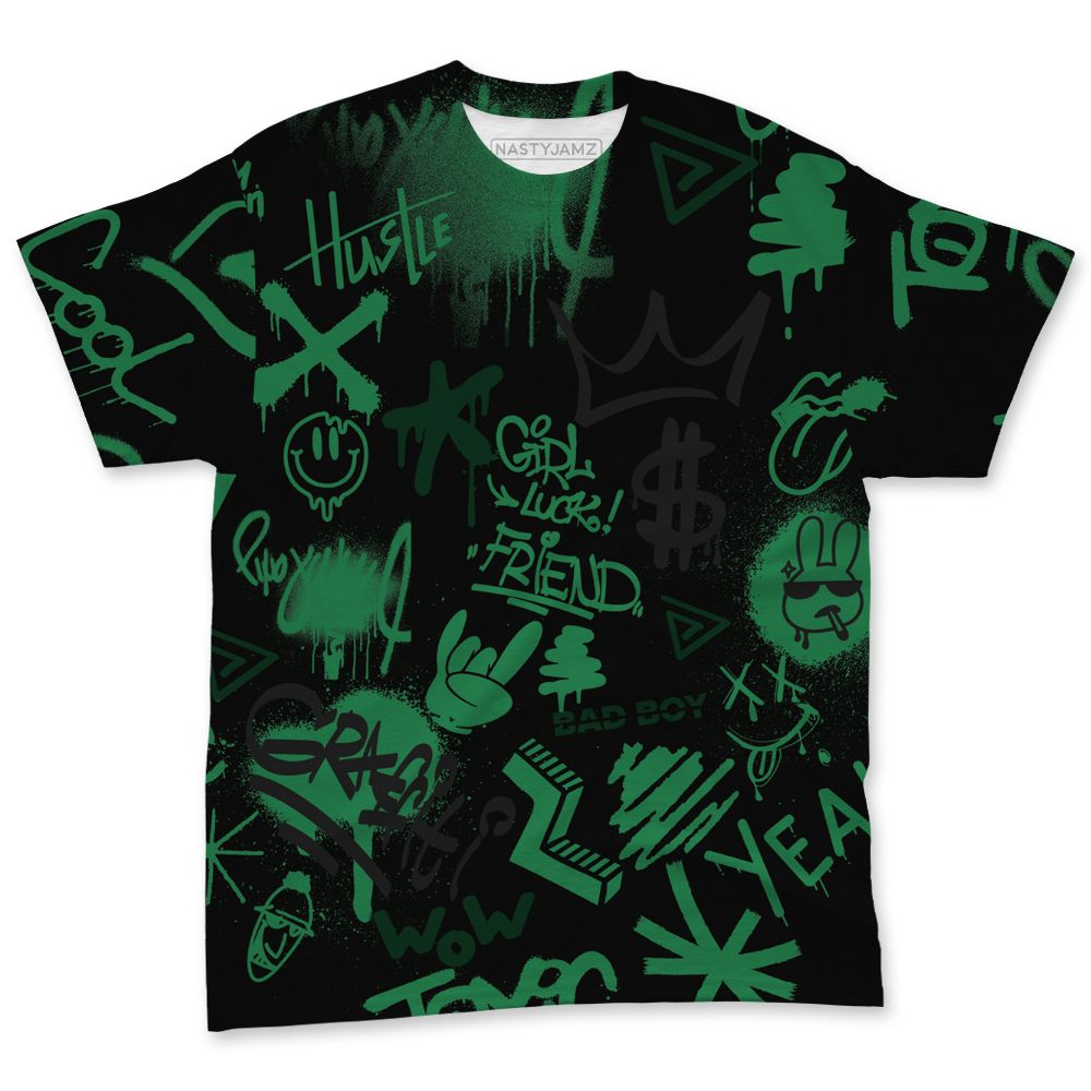 Spizike-Pine-Green-Black-Anthracite-NastyJamz-T-Shirt-Match-Graffiti-King-All-Over-Print-Doodle-Style