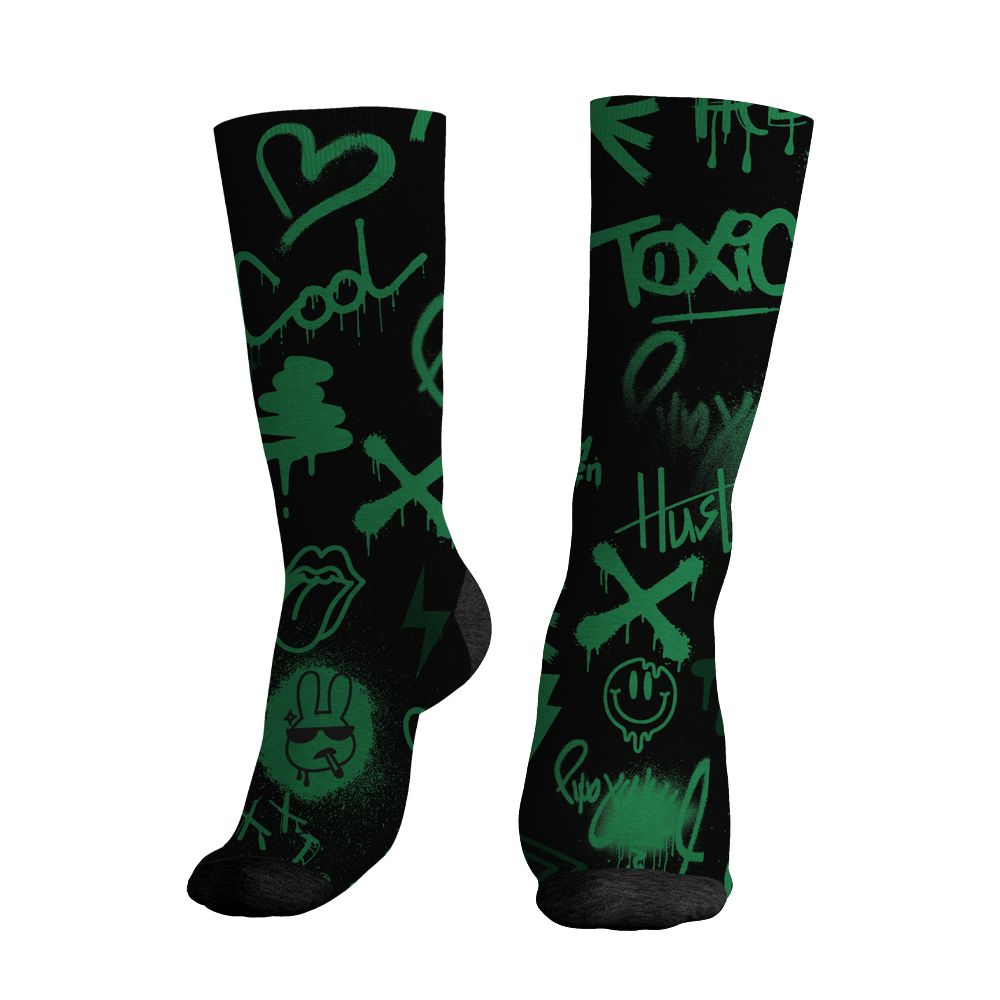 Spizike-Pine-Green-Black-Anthracite-NastyJamz-Socks-Match-Graffiti-King-All-Over-Print-Doodle-Style