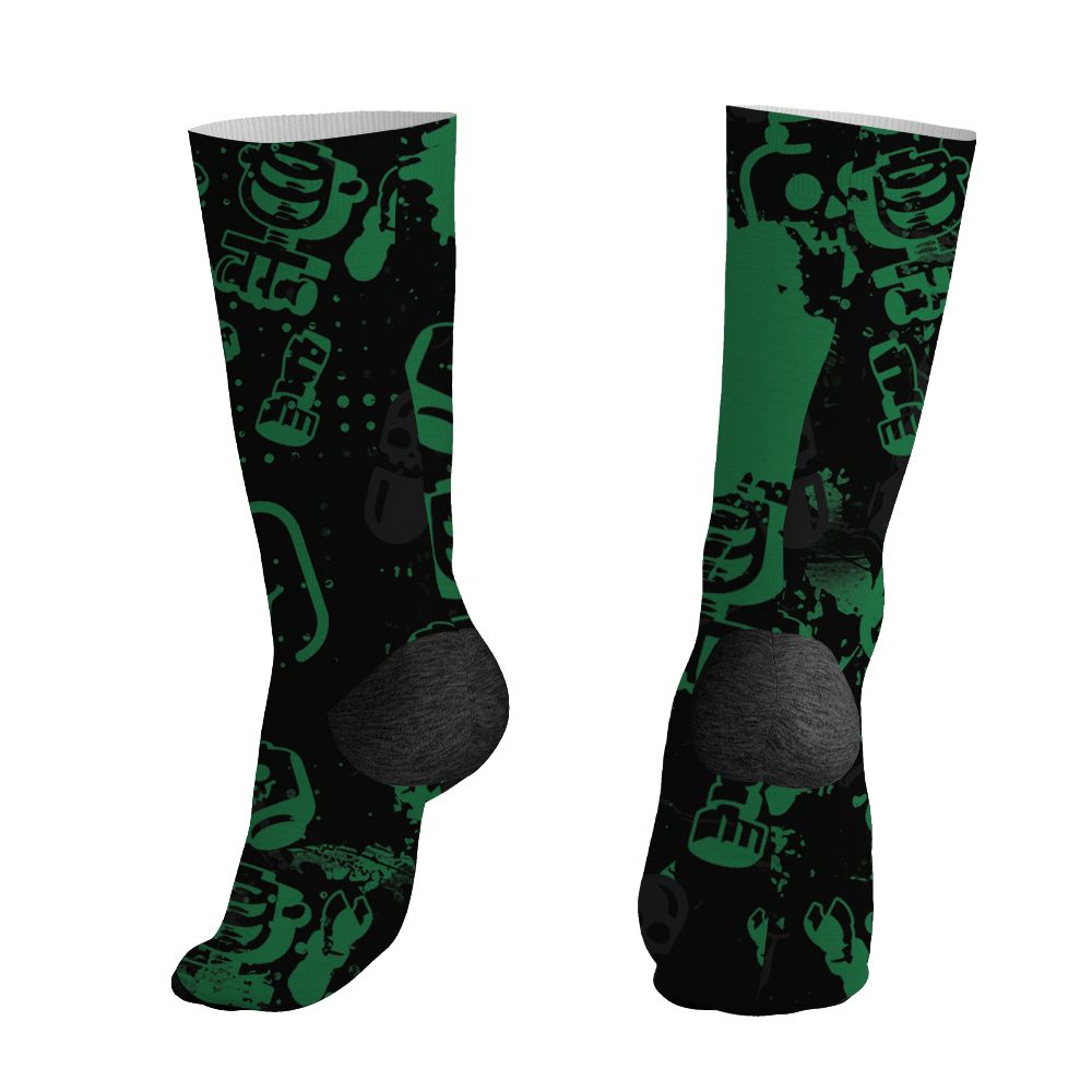Spizike-Pine-Green-Black-Anthracite-NastyJamz-Socks-Match-Glowing-Heart-Inside-All-Over-Print