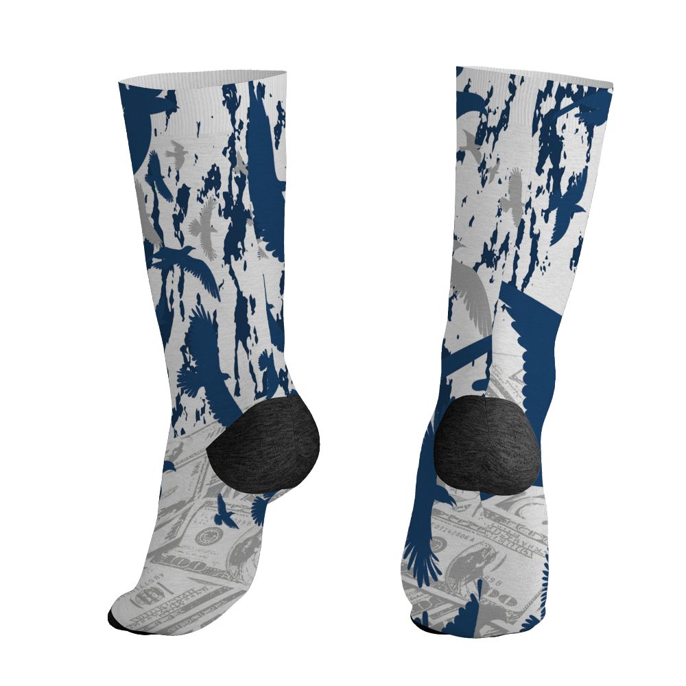AJ 12 French Blue.NastyJamz Socks Match.Move In Silence Money 3D