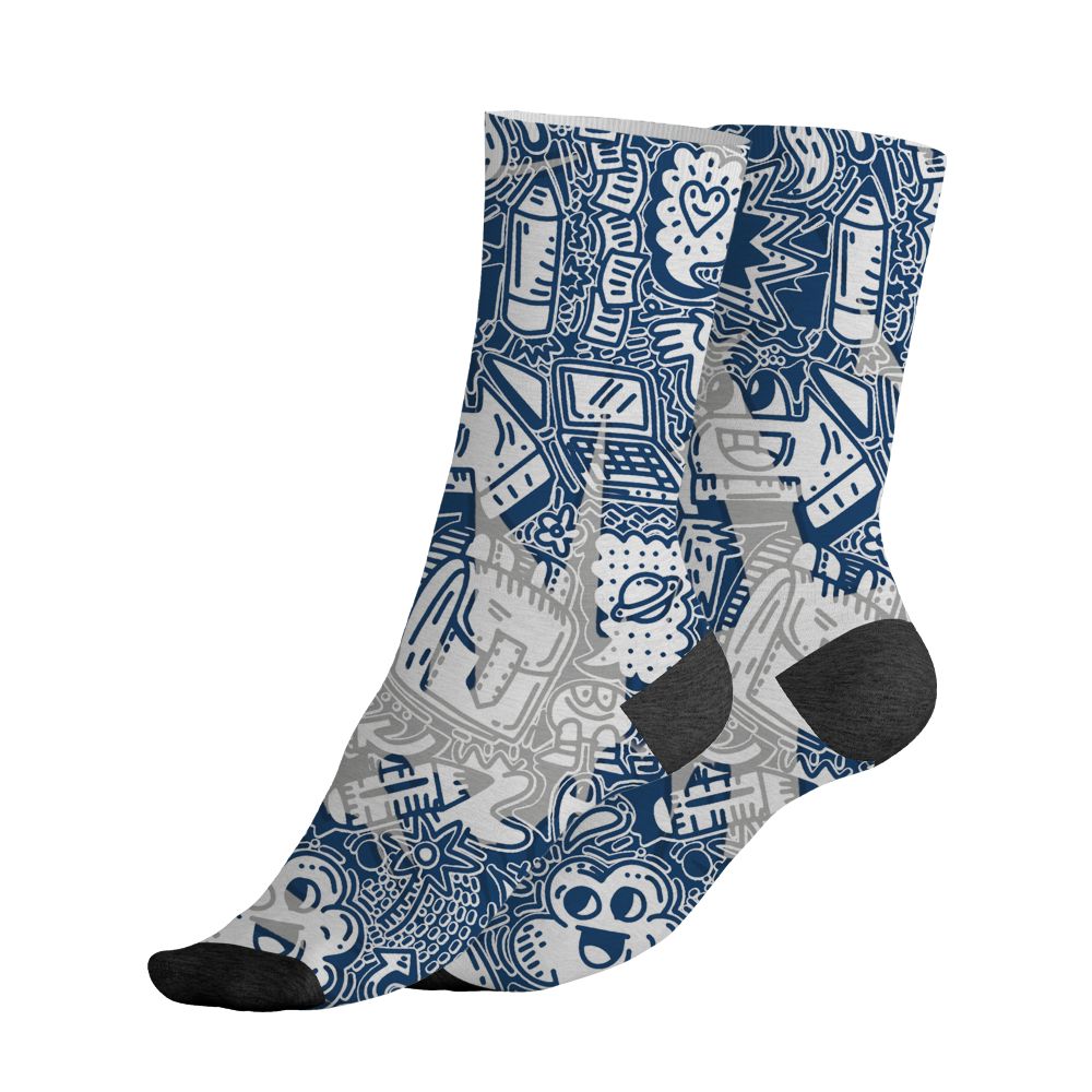 AJ 12 French Blue.NastyJamz Socks Match.Back To School Pattern 3D