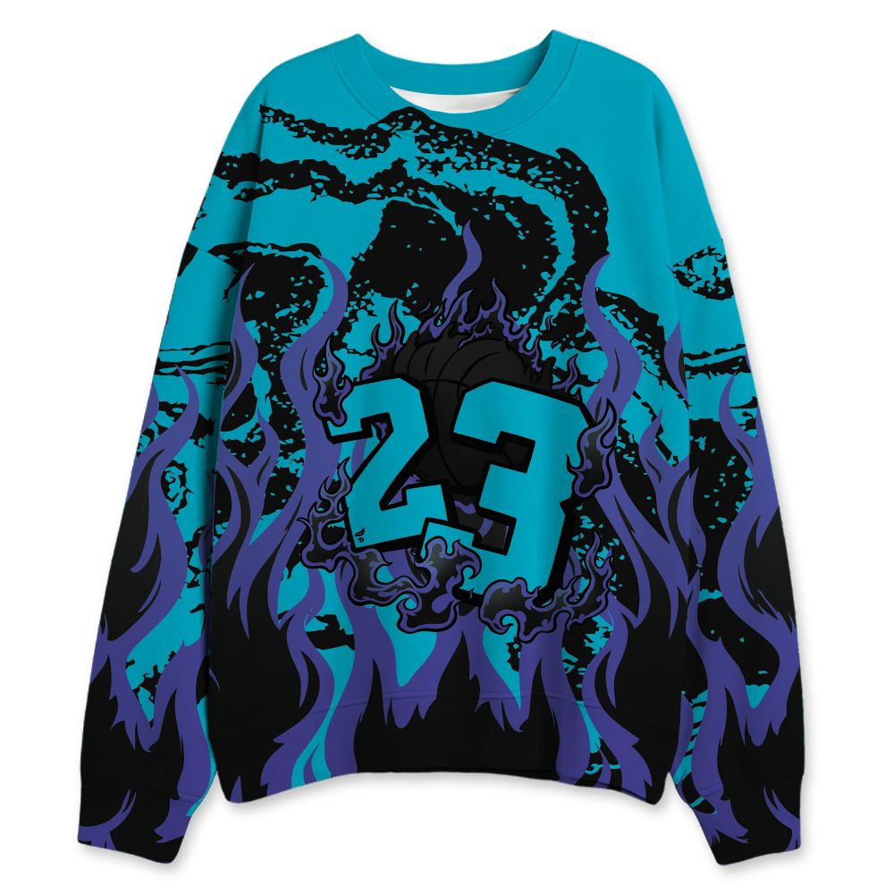 Aqua-8s-NastyJamz-Sweatshirt-Match-23-Burning-Fire-3D-All-Over-Print